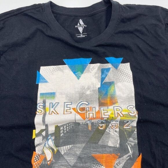 Skecher T-Shirt Logo "Skechers 1992" Graphic Tee Sz XL Vintage Made In India Bla - Picture 4 of 6